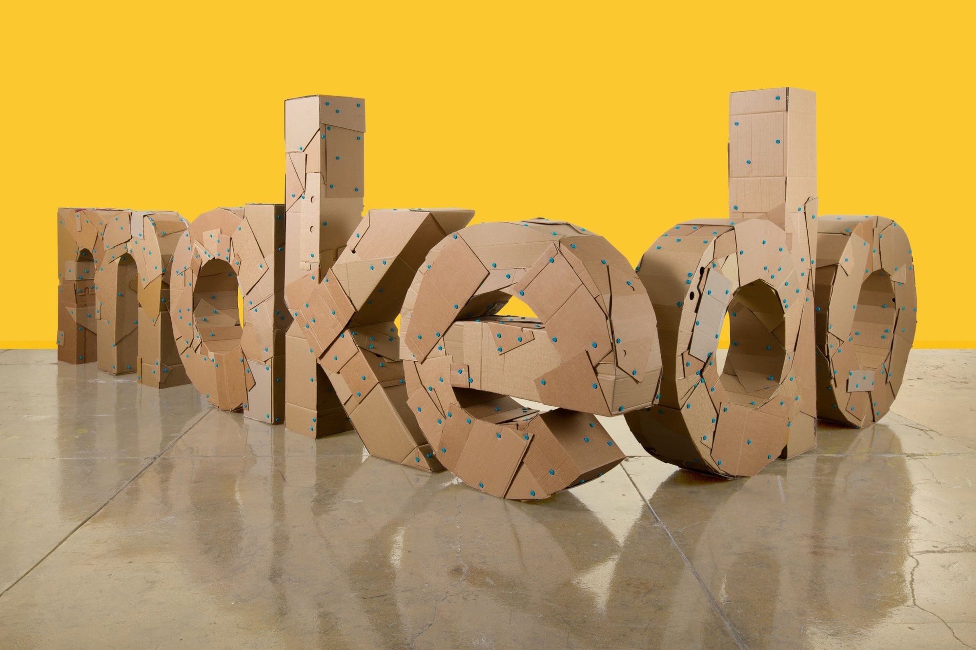 Makedo cardboard construction logo in 3d - built from cardboard, using Makedo